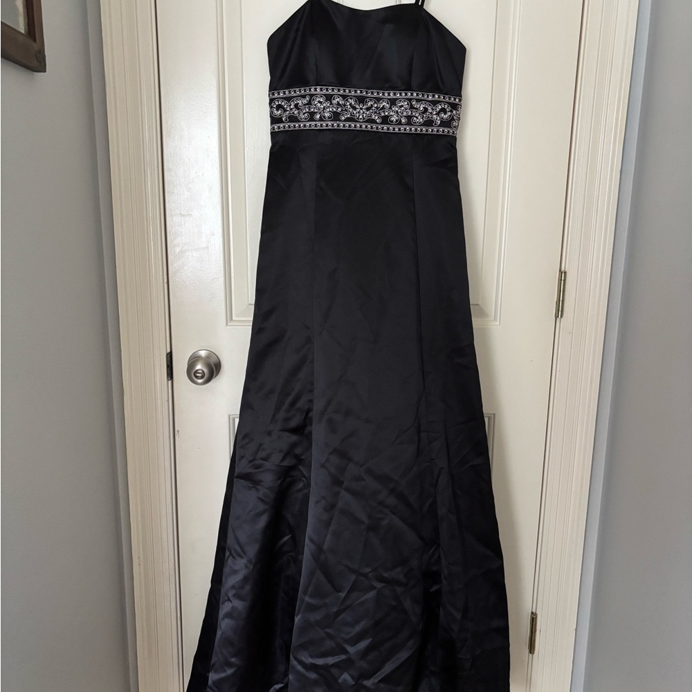 Morgan & Co. Black Maxi Dress with Silver Accents
